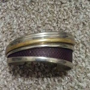 SILVER AND BROWN CUFF BRACELET NWT